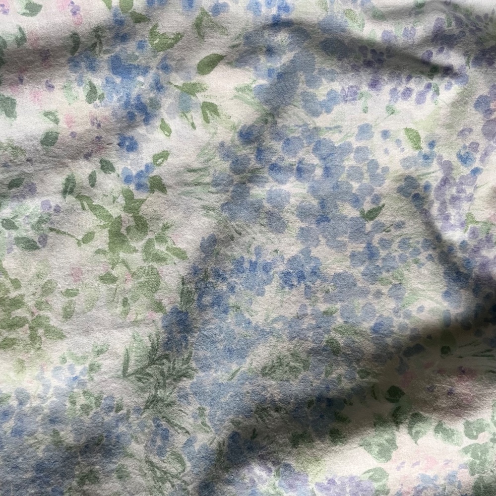 Eileen West 100% Cotton Floral Watercolor Chemise Lace-Trim Ruffle Hem S - Picture 4 of 4